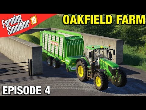 MAKING SILAGE Farming Simulator 19 Timelapse - Oakfield Farm FS19 Episode 4