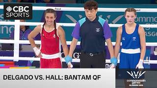 Last round of Scarlett Delgado's bantamweight boxing match of quarter-finals at Commonwealth Games