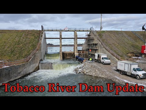 Tobacco River Dam Update - Spillways Demolished & Cofferdam Installed! - Dam Collapse - Wixom Flood