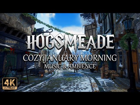A Cozy January Morning in Hogsmeade | 4K Harry Potter Music & Ambience