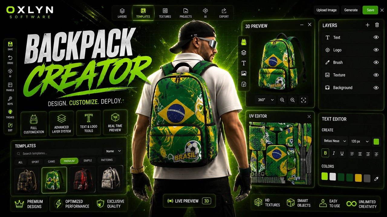 Oxlyn | Advanced Backpack Creator