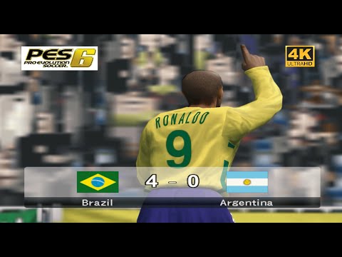 Pro Evolution Soccer 6 | Brazil vs Argentina | 4k 60fps