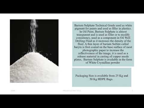 Barium Sulphate Technical, 98%, 50Kg Bag