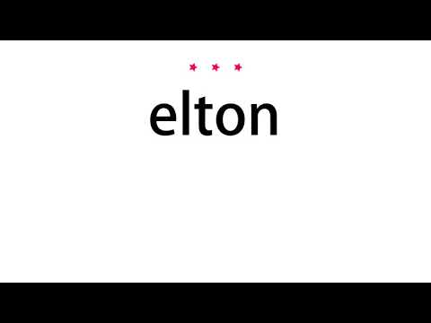 How to pronounce elton - Vocab Today
