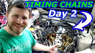 HOW TO REPLACE TIMING CHAINS ON CADILLAC CTS 3.6L (DAY 2)