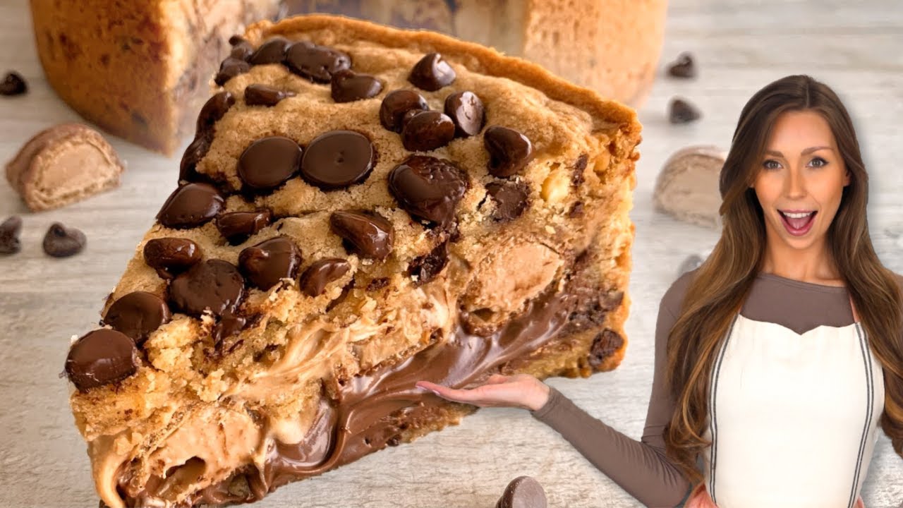 Nutella and Kinder Bueno Cookie Pie by Fitwaffle Kitchen — recipe photo