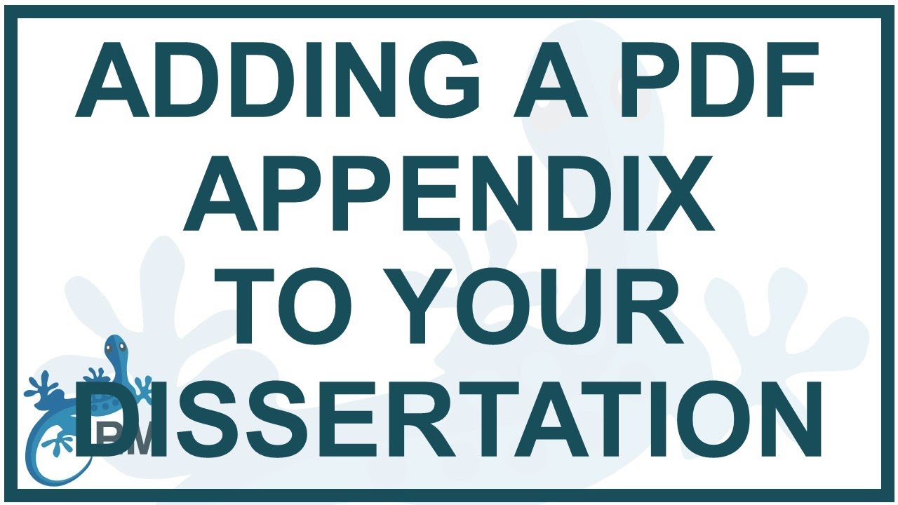 Adding a PDF appendix to your dissertation | Quick and easy
