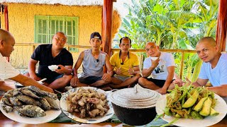 Cá Rô Chiên , Thịt Luộc , Rau Bí Xào , Thịt Kho , Canh Lưỡi Long Cùng Team Sơn Dược Vlog