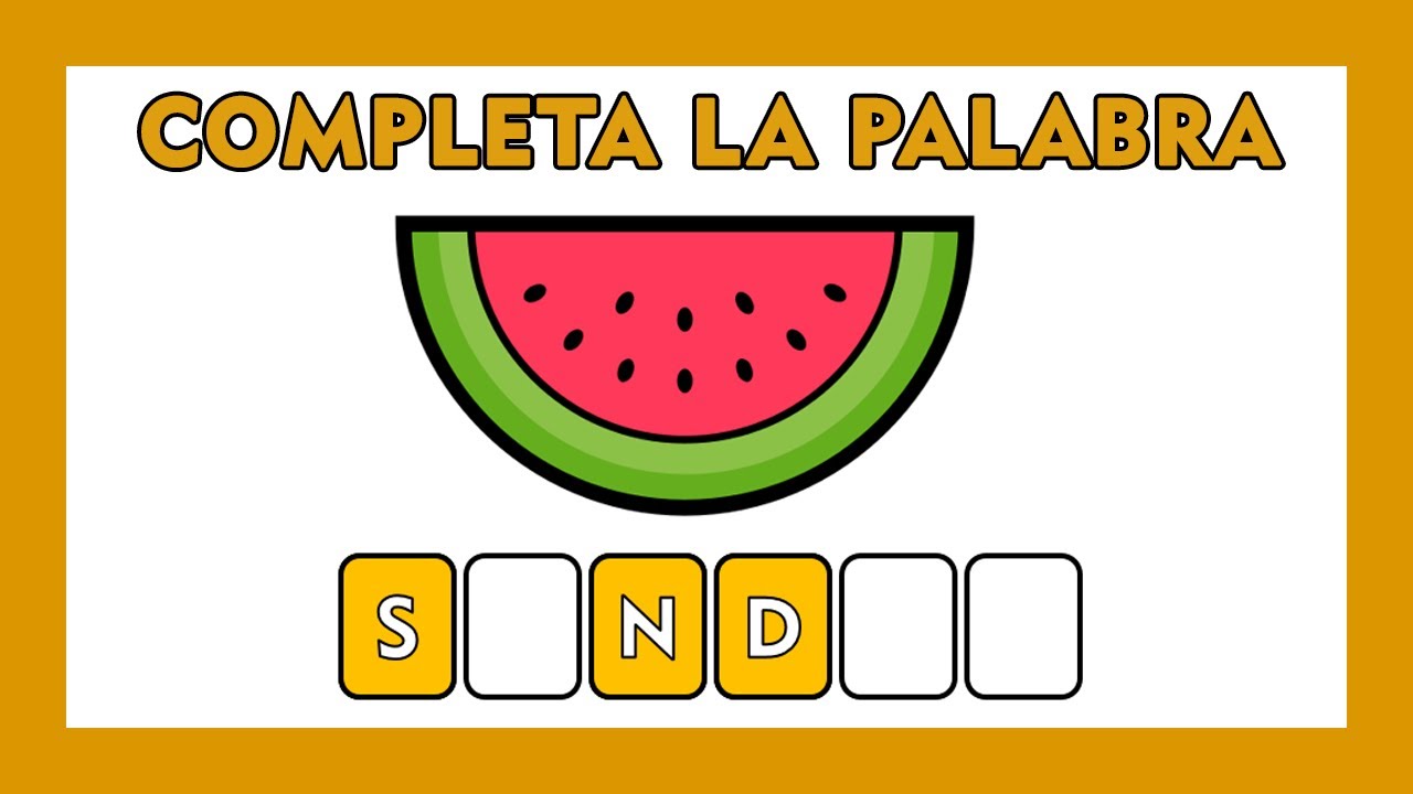 Completa La Palabra Con Vocales I Frutas I Test Mental I Spanish Grammar Exercises I Grammar Quiz