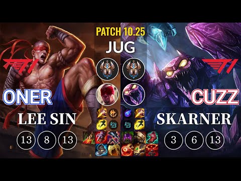 T1 Oner Lee Sin vs T1 Cuzz Skarner Jungle - KR Patch 10.25