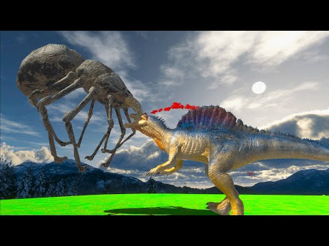 GIANT SPIDER VS CARNIVORE DINOSAURUS - Animal Revolt Battle Simulator