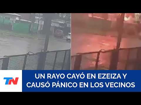 IMPACTANTE: un rayo cayó en Ezeiza, destrozó el parabrisas de un auto y dejó sin luz a los vecinos