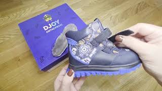 Ботинки Djoy темно синие на двух липучках 028