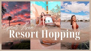 Riding the Skyliner, Epcot Area Resort Hopping, Fantasia Gardens Mini Golf & Sunset over Pop Century