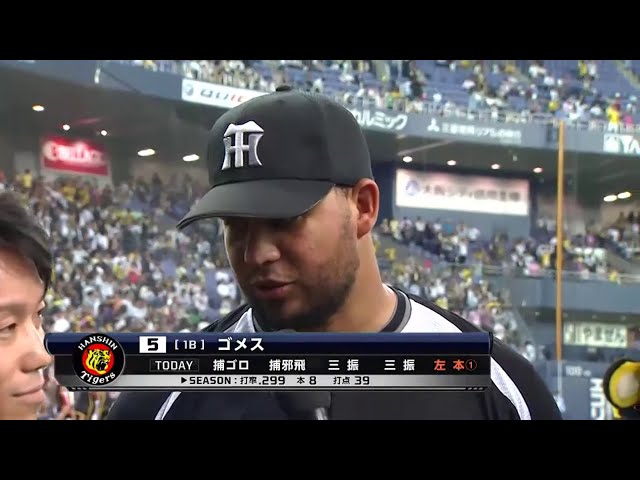 タイガース・ゴメス選手ヒーローインタビュー 2014/5/21 バファローズ対タイガース