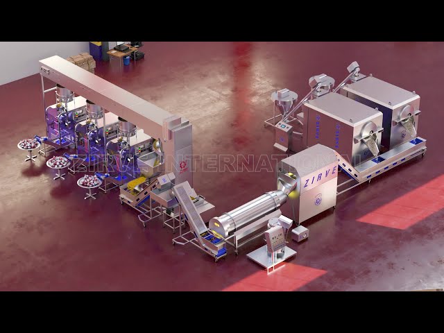 zirve extrusion | Ligne de production de pop-corn américaine avec une capacité de 250 kg/h