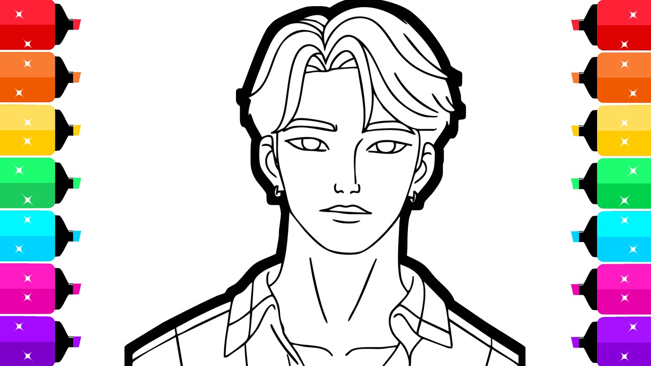 Coloring Jinu (Saja Boys) | KPop Demon Hunters Coloring Pages