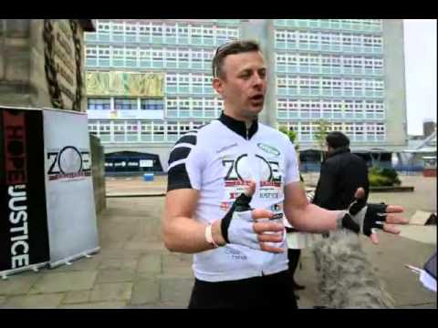 Freedom riders: Zoe Challenge cyclist at Hull's William Wilberforce Monument