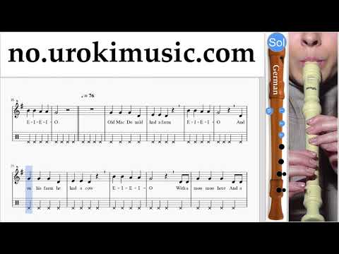 Blokkfløyte Kurs (Tysk) Old MacDonald - Had a Farm Trening Studie Del 2 um-b935