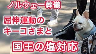 ノルウェー葬儀 屈伸運動のキーコさまと国王の塩対応
