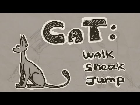 Cat animation: walk, sneak, jump
