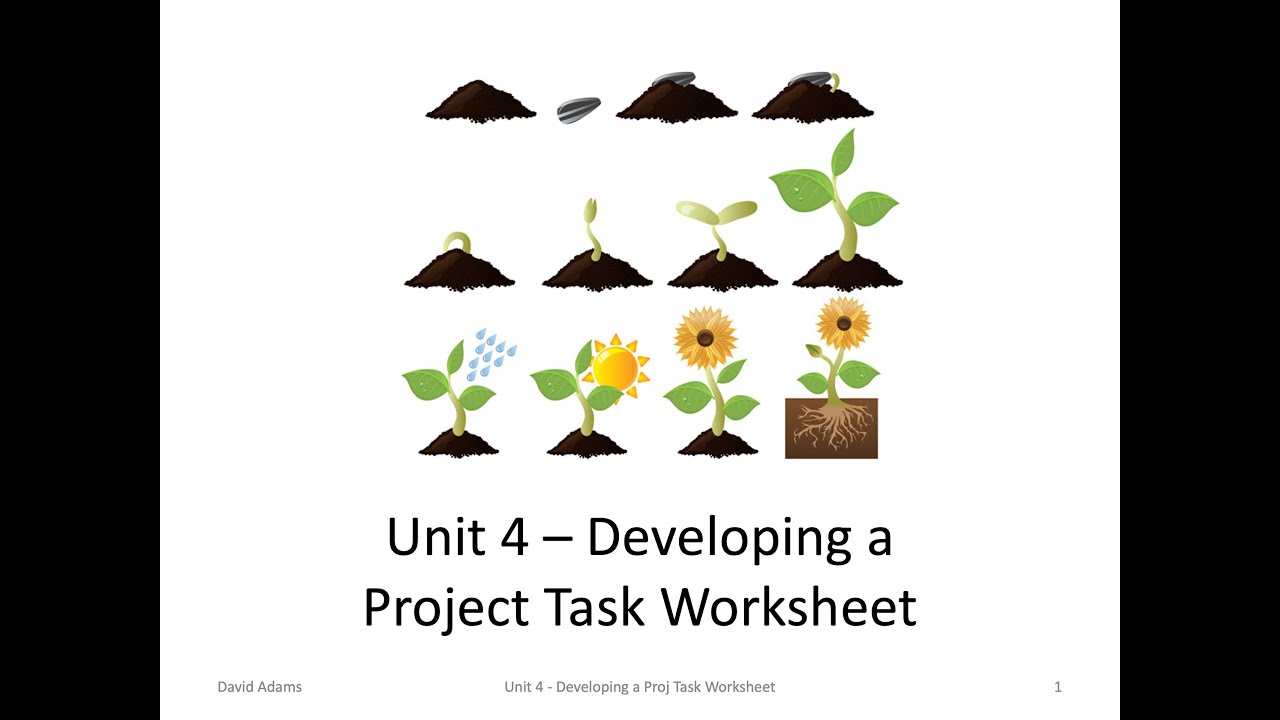 Unit 4  - Developing a Project Task Worksheet