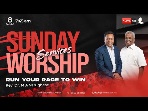 🔴 🅛🅘🅥🅔 // Sunday Worship Service // Rev. Dr. M A Varughese // Run Your Race to Win // 8 Feb 2026