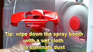 Spray paint a model car, using spray can