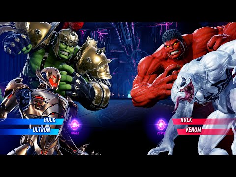 Gladiator Hulk & Ultron vs Red Hulk & Anti-Venom (Very Hard) - Marvel vs Capcom | 4K UHD Gameplay