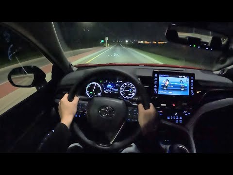 2022 Toyota Camry Hybrid XSE - POV Night Drive (Binaural Audio)
