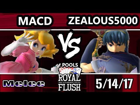 Royal Flush SSBM - SPY | MacD (Peach) Vs. Zealous5000 (Marth) Smash Melee Tournament