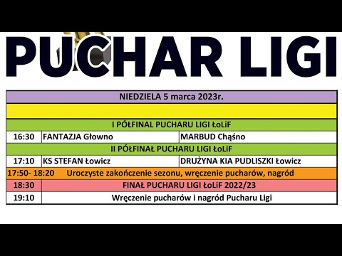 2023.03.05 g. 16.30  Łowicka Liga Futsalu -  Finały Pucharu Ligi o Puchar Burmistrza Miasta Łowicza