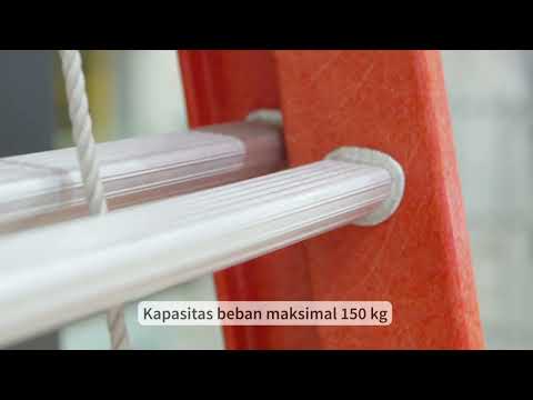 Gambar Krisbow Tangga Ekstensi Fiber Glass 6 Mtr - Oranye