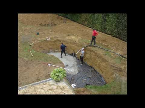 The making of a Japanese koi pond and Zen garden
