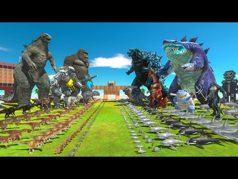 Dark Monster War - Team Dark GODZILLA 2014 x KONG VS Team Sharkzilla x Godzilla Earth + Aquatics