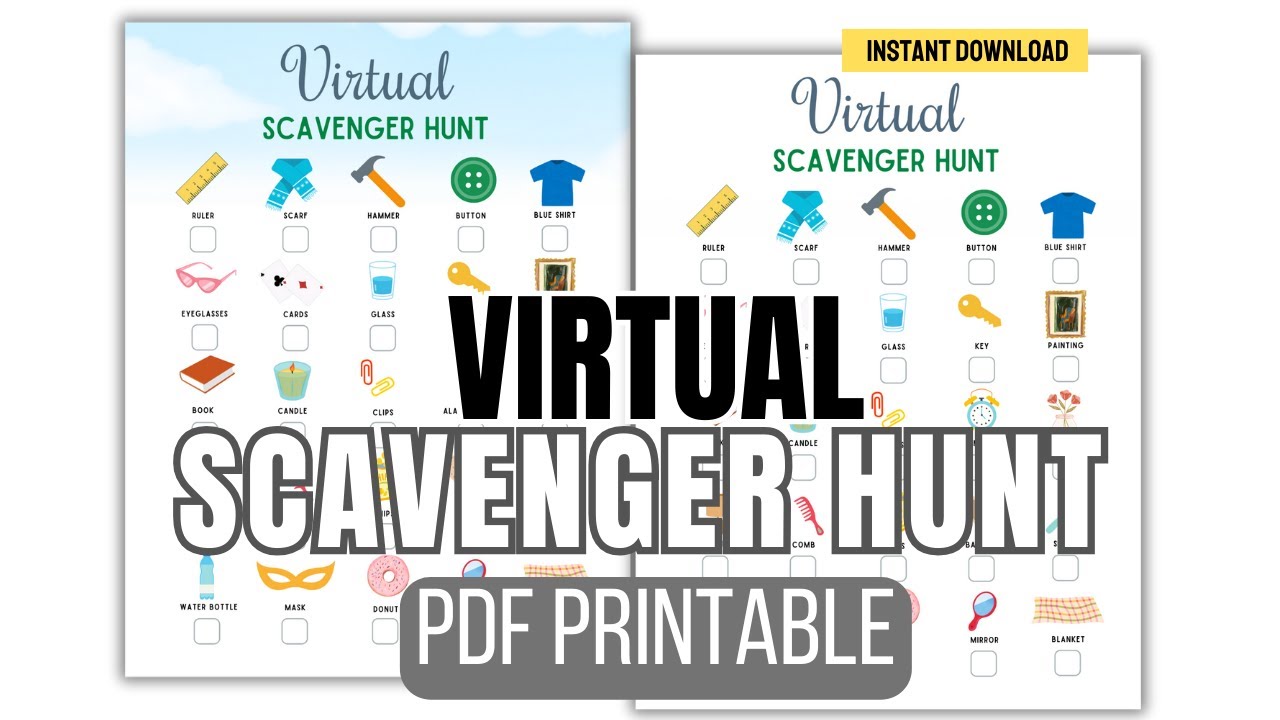 Virtual Scavenger Hunt Printable (PDF)