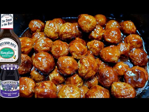 Easy 3 Ingredient Slow Cooker BBQ Meatballs Ninja Foodi Possible Cooker Sweet Baby Ray's Hawaiian
