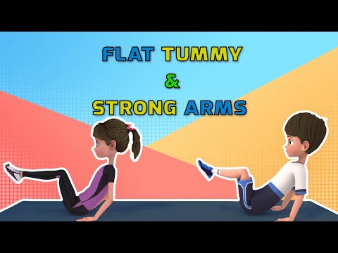 FLAT TUMMY + STRONG ARMS: ARM & CORE EXERCISES FOR KIDS| Kids Exercise
