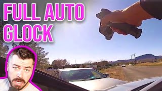 Suspect CHASES Cop While Firing Fully Automatic Glock!