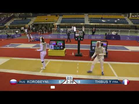 Doha 2021 SWF - L8 - Korobeynikova RUS v Thibus FRA