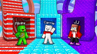JJ vs Mikey vs Carrie: TUNNEL BATTLE in Minecraft - Maizen