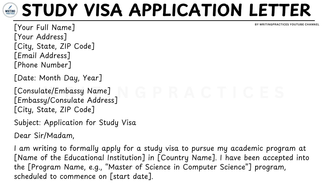 [LETTER TEMPLATE] How To Write A Study Visa Application Letter Steps Guide | Writing Practices