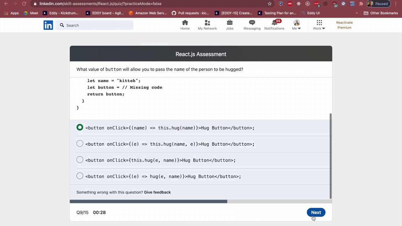 LinkedIn ReactJS Assessment