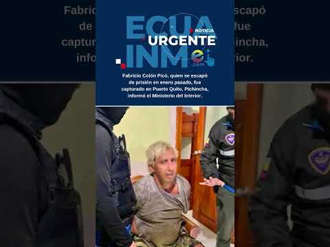 Fabricio Colón Picó, quien se escapó de prisión en enero, fue capturado en Puerto Quito, Pichincha