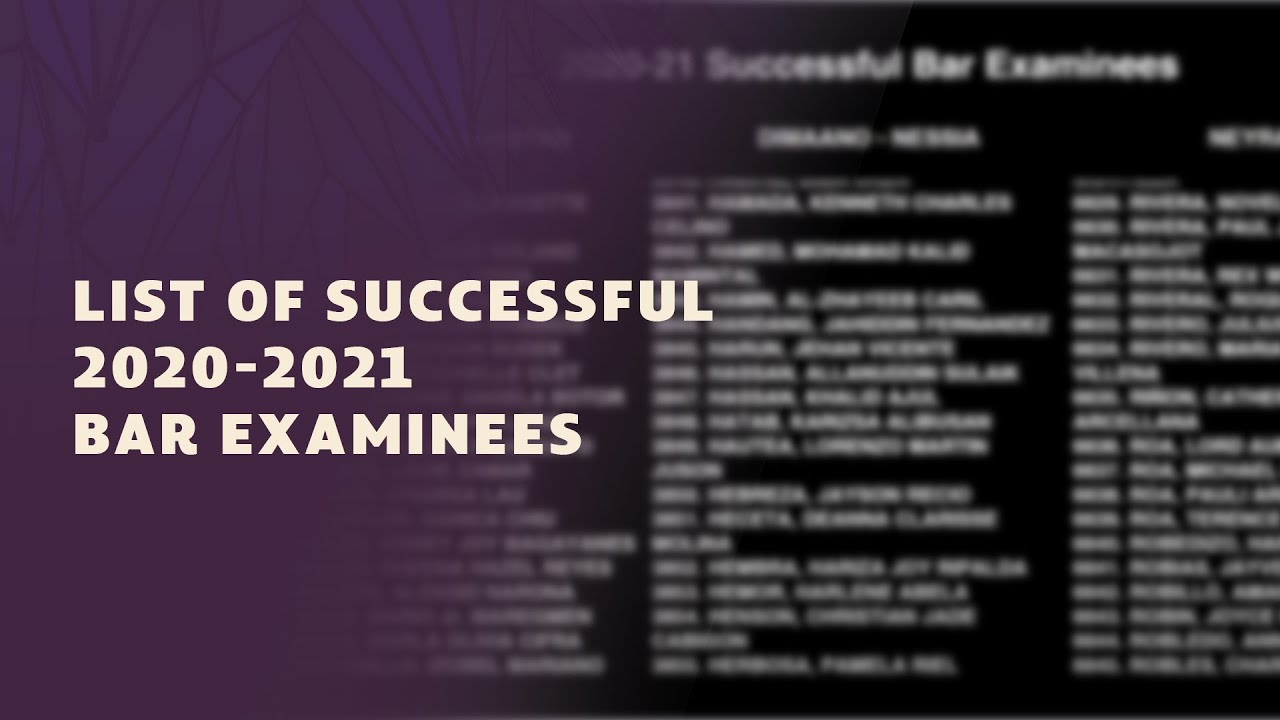 2020-21 Successful Bar Examinees