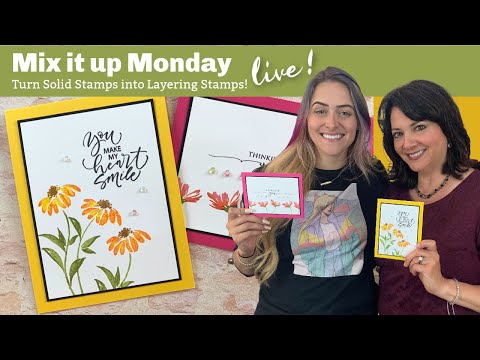Stamp and Chat - Mix it up Monday - Turning Solid Stamps into Layering Stamps