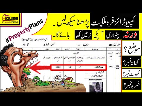 how to read computerized fard malkiat | what is muaza, khata, khewat, khasra number | #PropertyPlans