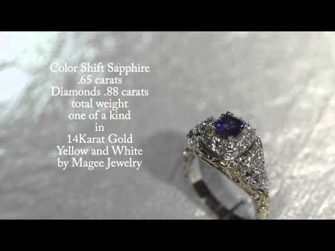 Color-Shift Sapphire Ring 1897