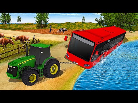 Chained Tractor Towing Bus - Offroad Rescue Vehicles - Android Gameplay