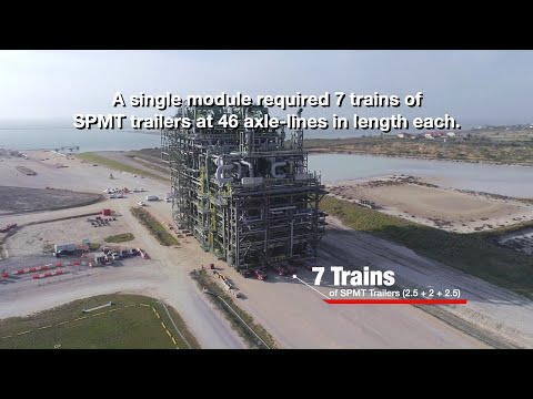 Moving massive furnace modules using the power of 322 SPMT axle-lines